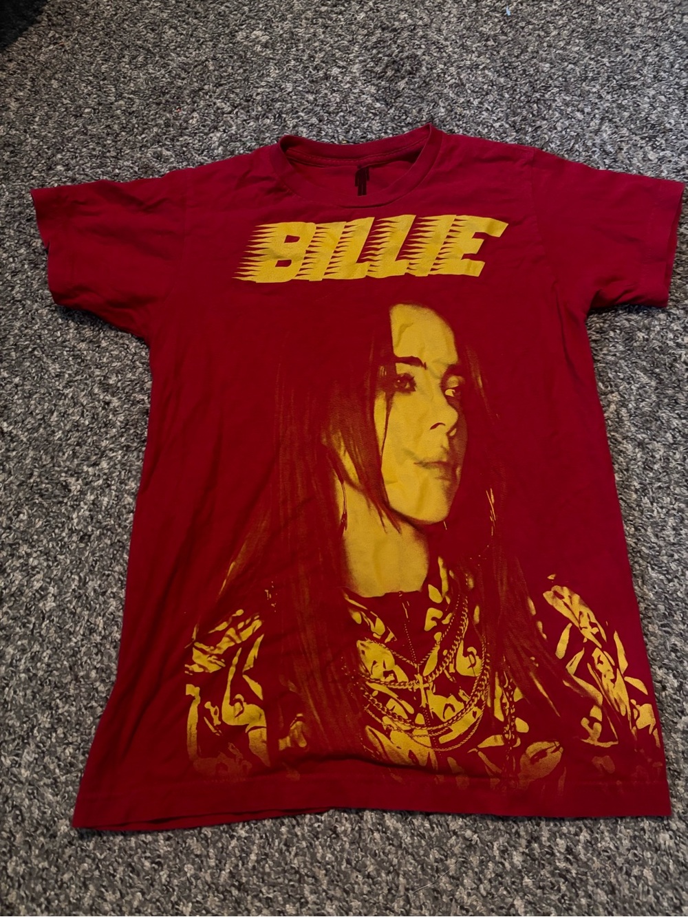 Billie Eilish Graphic Tee in Red & Yellow